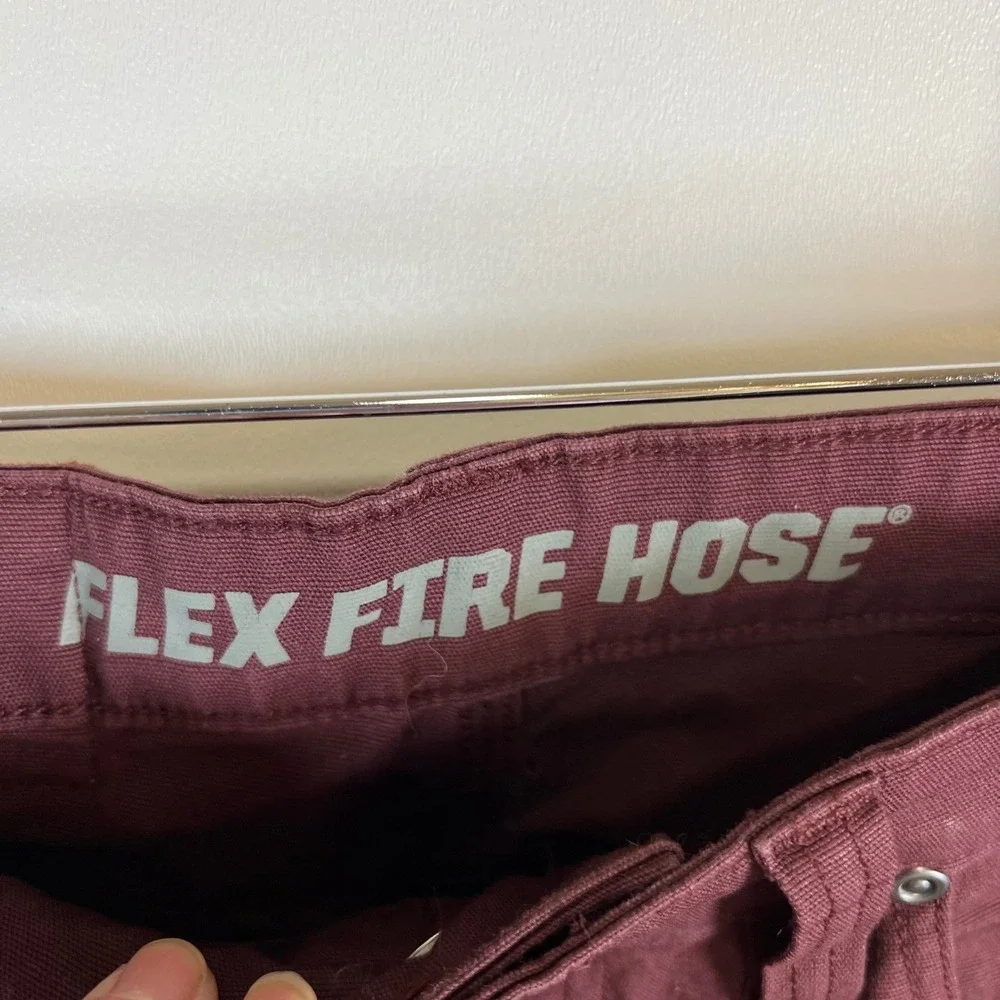 Duluth Trading‎ Co Mens Flex Fire Hose Pants Burgundy Straight Fit 32x30